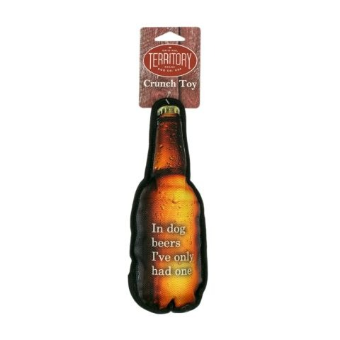 Original Terrritory Brand Dog Co. Beer Bottle with Water Bottle  Crunch Toy 11"