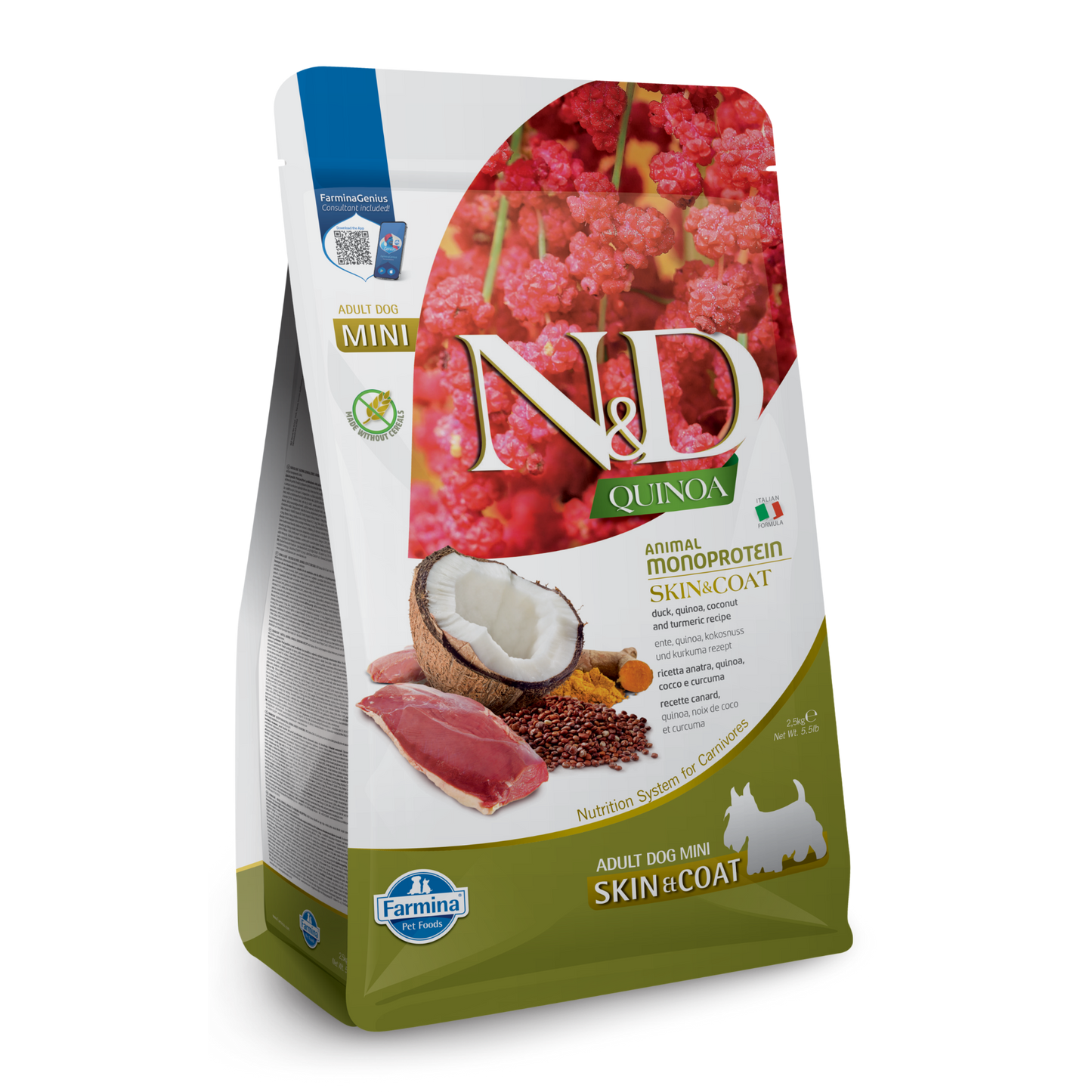 Farmina N&D Skin & Coat Quinoa & Duck Adult Mini for Dogs 2.5kg