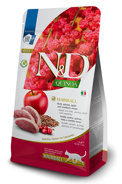 N&D Farmina Quinoa Duck Hairball Control Dry Cat Food 1.5kg