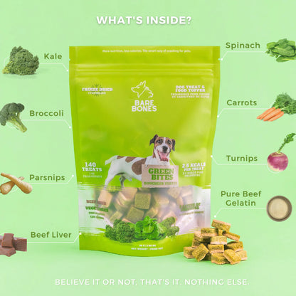 The Barebones Co. Green Bites 35g - 140 Treats/bag