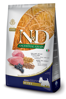 Farmina N & D  Adult Dog Mini Lamb & Blueberry Ancestral Grains 5.5Lb