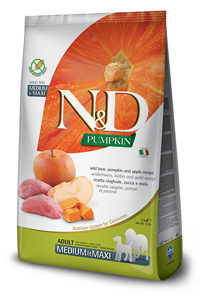 Farmina N & D  Adult Dog Med/Maxi Boar & Apple With Pumpkin 26.4Lb