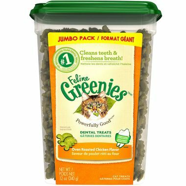 Greenies Oven Roasted Chicken Feline Dental Treats Jumbo 9.75oz Tub