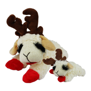 Multipet Holiday Antler Lamb Chop Dog Toy