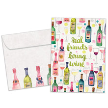 Tree Free Greetings 🍁Friends Bring Wine Birthday Card