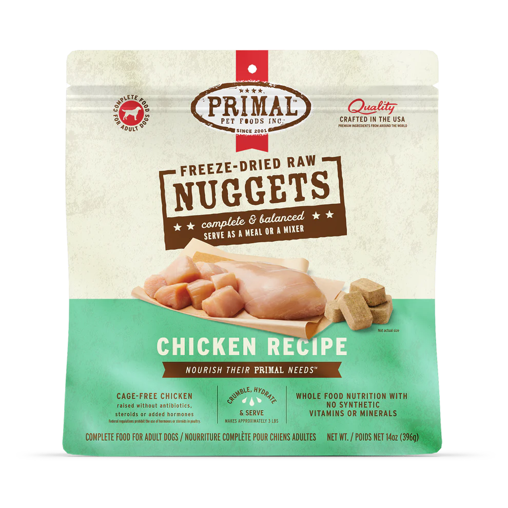 Primal Pet Foods Canine Chicken Freeze Dried Nuggets 14Oz