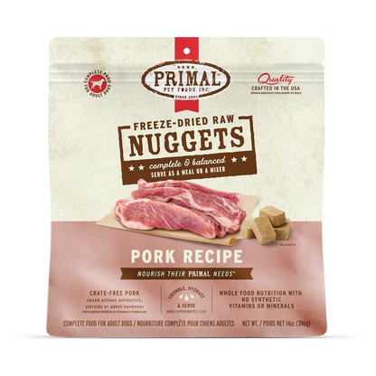 Primal Pet Foods Canine Pork Freeze Dried Nuggets 14Oz