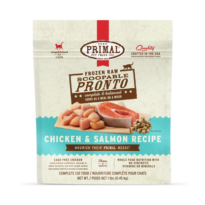 Primal Pet Foods Feline Chicken & Salmon Pronto Formula 1Lb