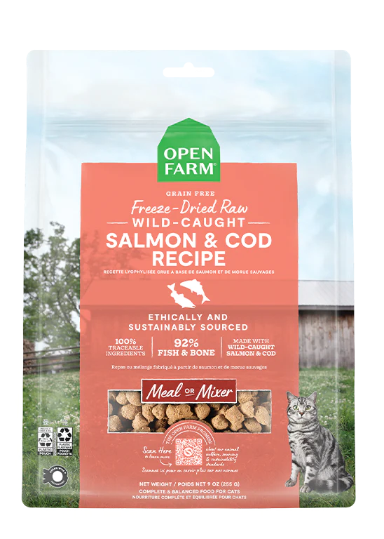 Open Farm Salmon & Cod Freeze-Dried Raw Morsels Cat Food