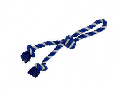 Bud'z Grey & Blue Double Rope Toy with 3 Knots