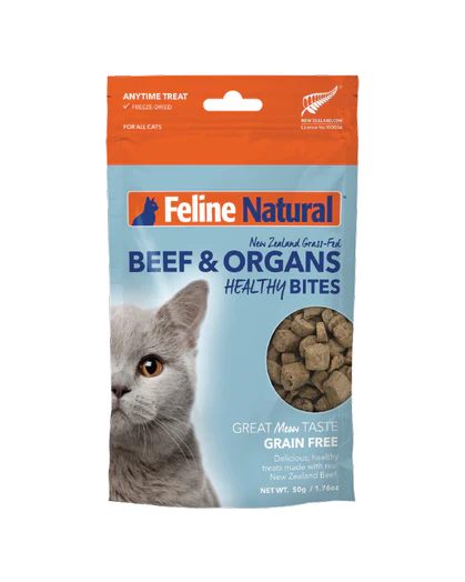 Feline Naturals Beef & Organs 50g Healthy Bites Cat Treats