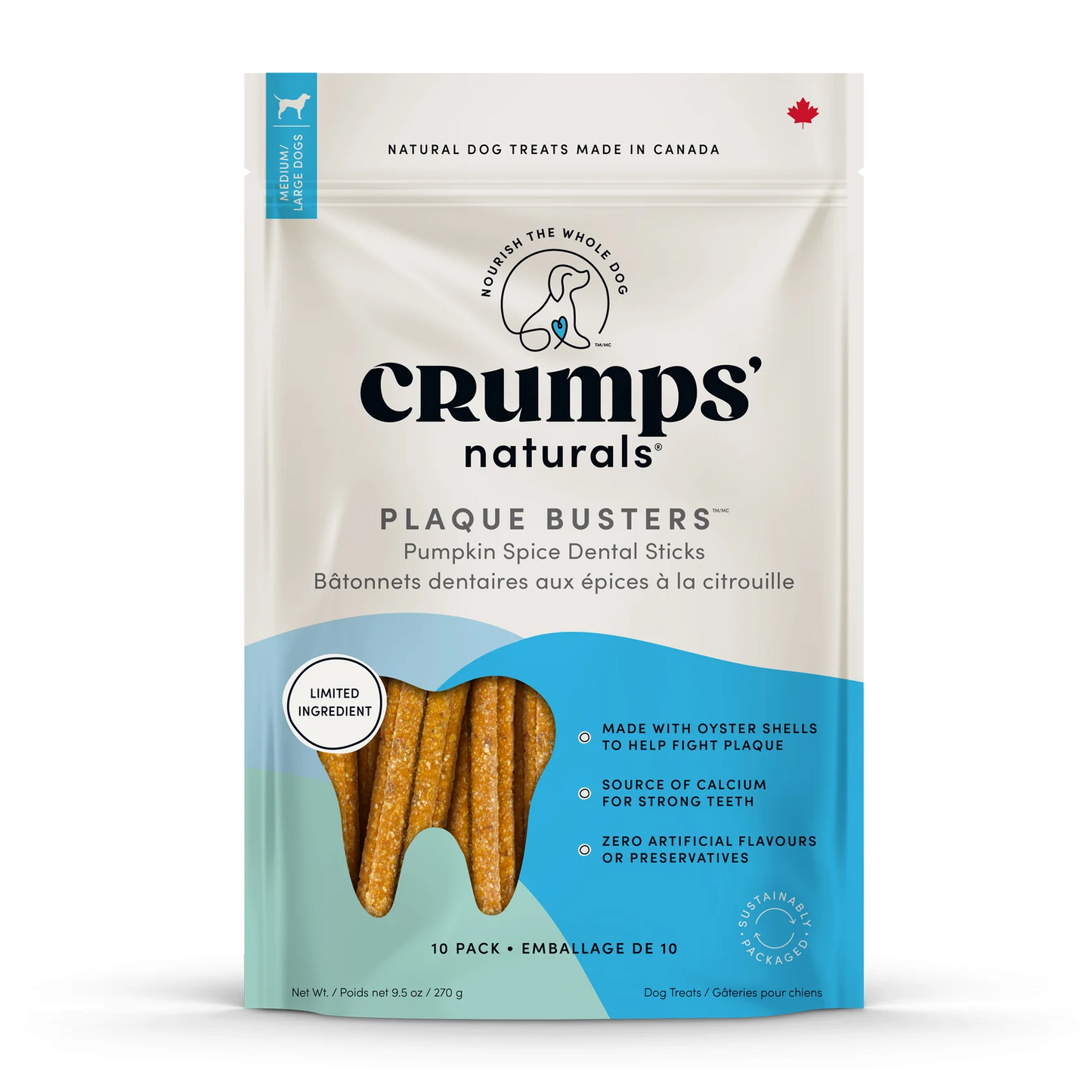 Crumps Naturals Plaque Busters with Pumpkin Spice 10pc