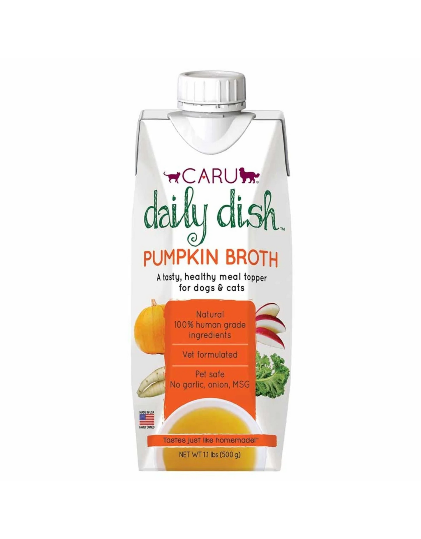 Caru Daily Dish Pumpkin Broth for Dogs & Cats 17.6oz