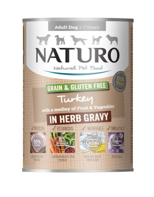 Naturo Grain & Gluten Free Turkey with Fruit and Vegetables in a Herb Gravy 390g