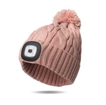 Night Scope Pink LED Pom Hat