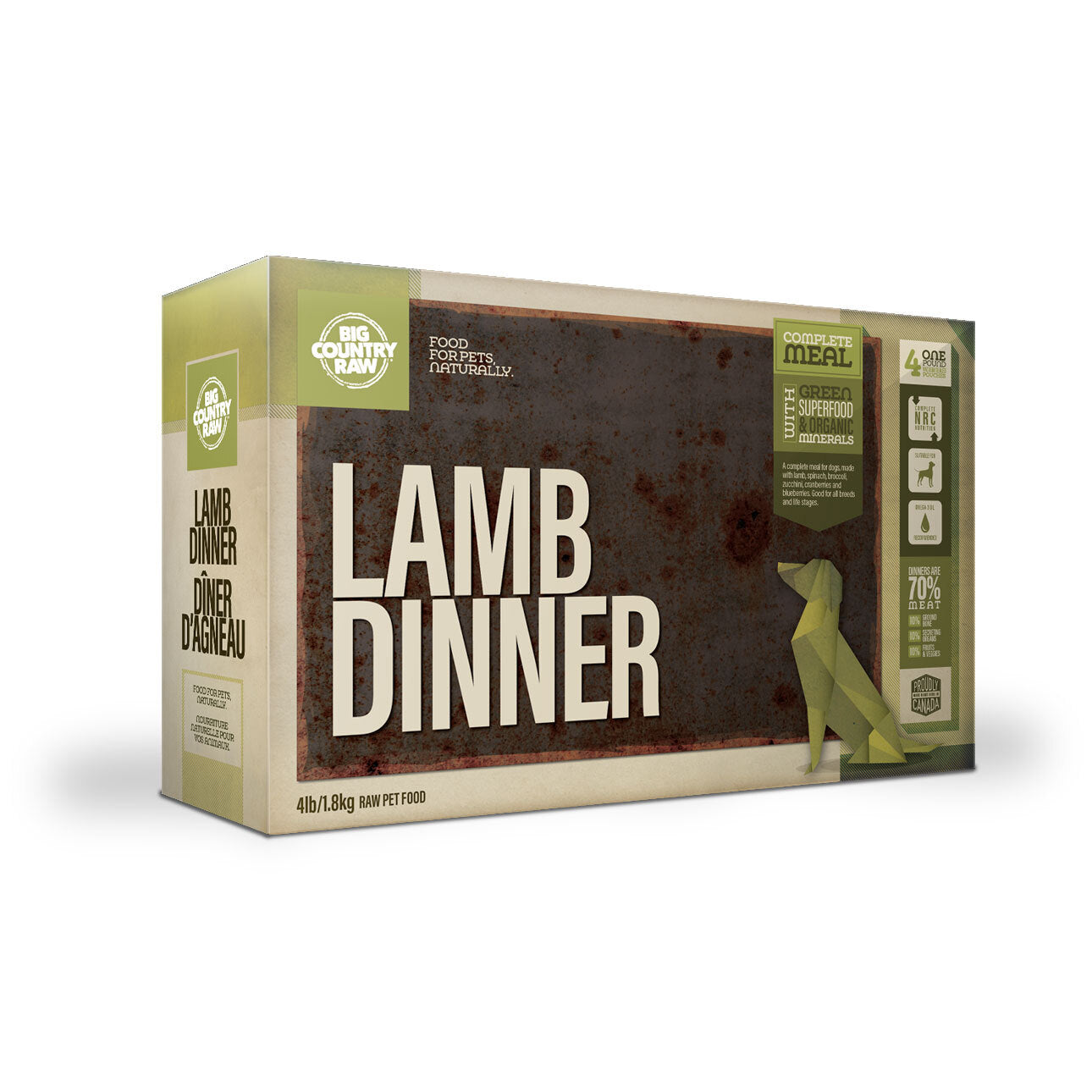 Big Country Raw Lamb Dinner 4Lb Carton