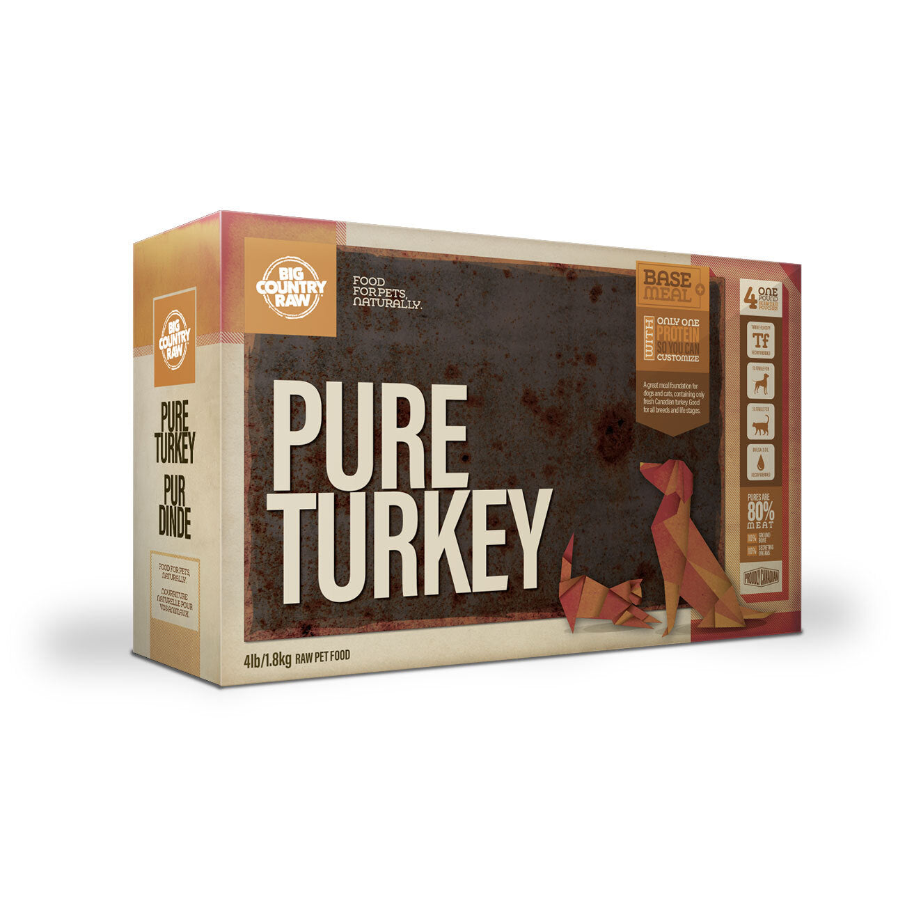 Big Country Raw Pure Turkey 4Lb Carton