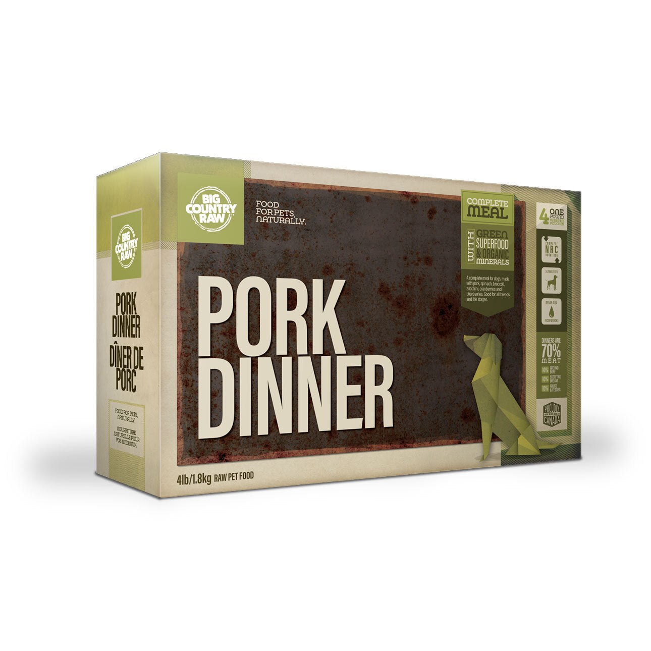 Big Country Raw Pork Dinner 4Lb Carton