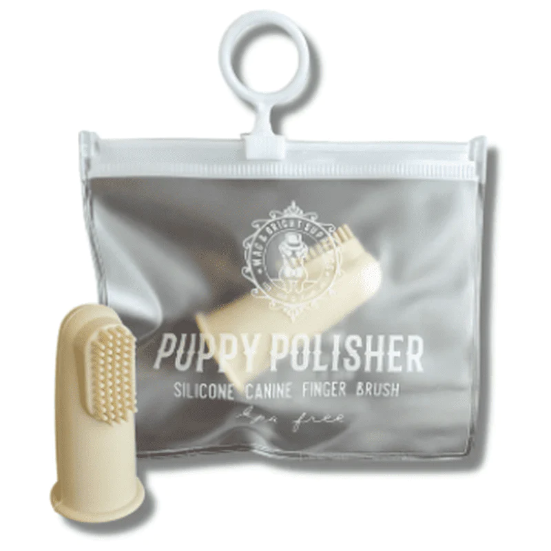 Wag & Bright Supply Co. Puppy Polisher Finger Brush with Zip Travel Case