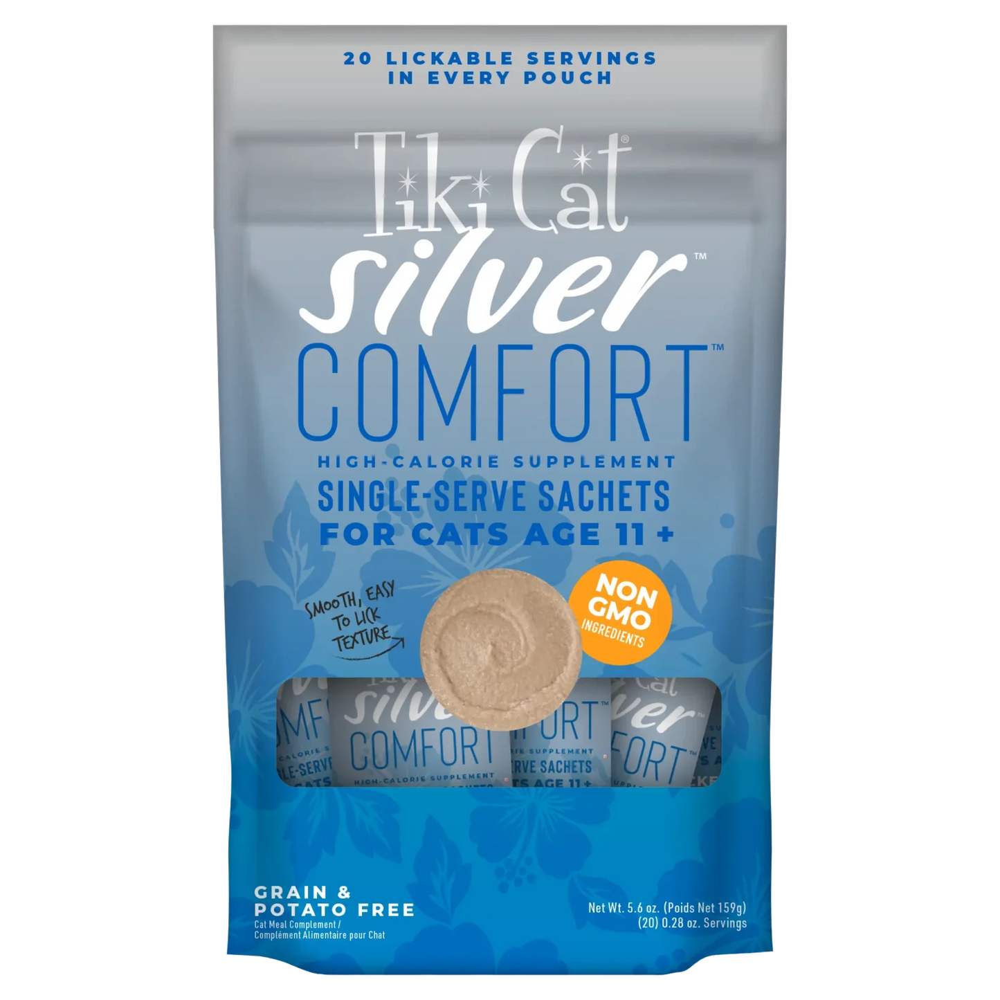 Tiki Cat Silver Comfort Chicken & Chicken Liver Wet Cat Food - 20 sachets