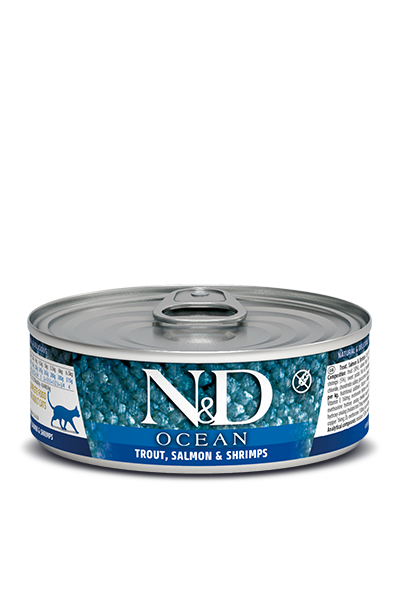 N&D Farmina RAWCAN Ocean Trout, Salmon & Shrimp for Cat Single 2.8oz