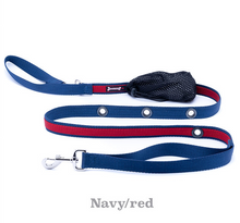 Smoochy Poochy Navy & Red 5/8 x 6 Hands Free Leash