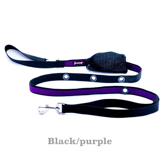 Smoochy Poochy Purple & Black Hands Free Leash