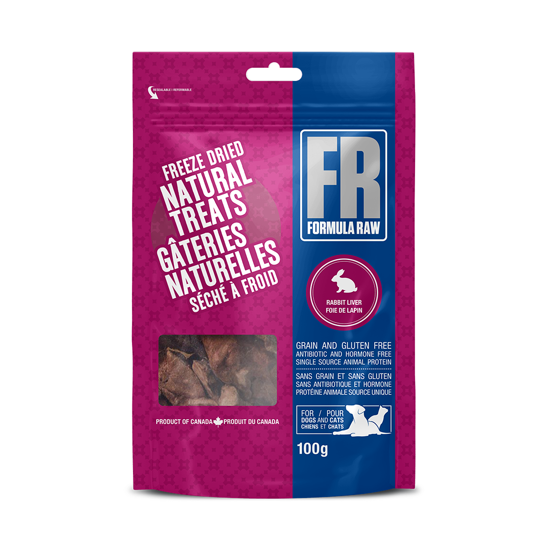 Formula Raw Freeze-Dried Rabbit Liver Strips for Dogs 100g