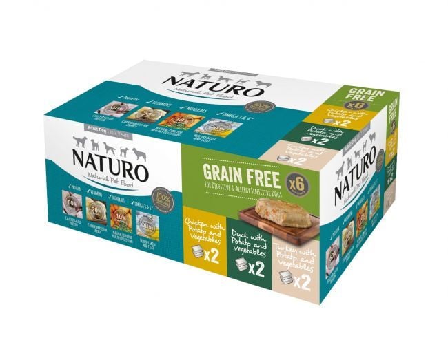 Naturo Adult Grain & Gluten Free Variety Pack x 6 trays - Chicken, Duck & Turkey