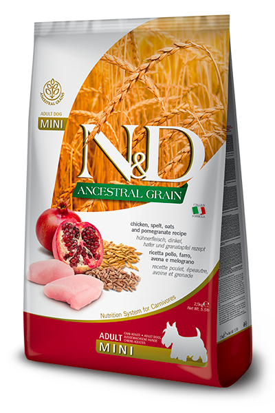 Farmina N & D  Adult Dog Mini Chicken & Pomegrante Ancestral Grains 5.5Lb