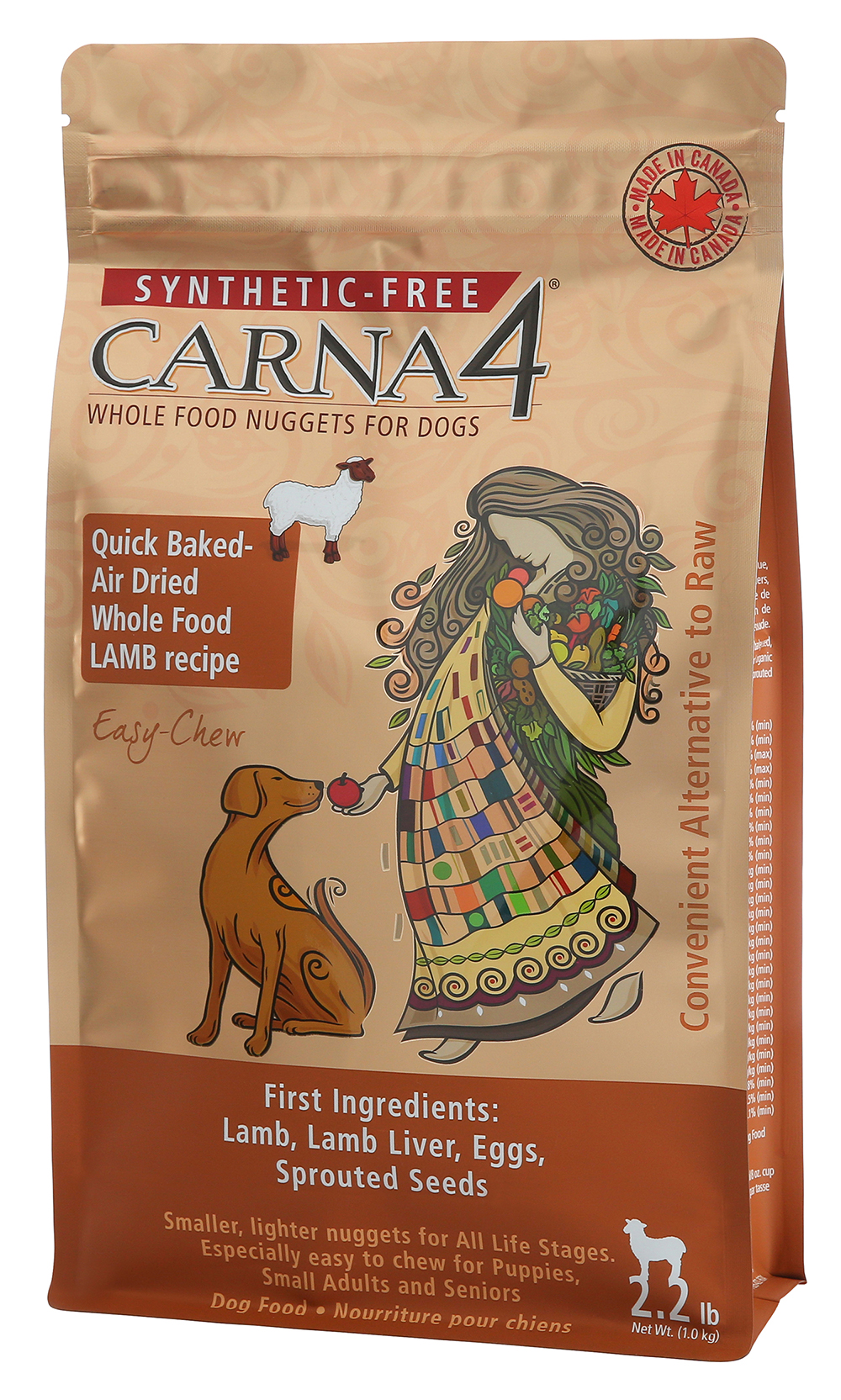 Carna4 Lamb Quick Baked-Air Dried Whole Food Nuggets for Dogs