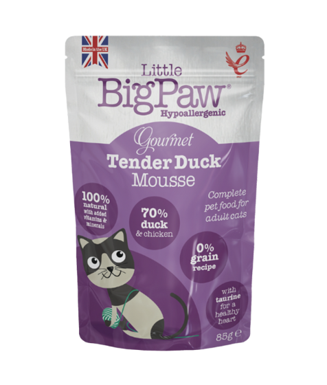 Little Big Paw Tender Duck Mousse for Cats Pouch 85g