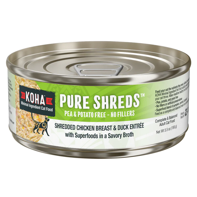 KOHA Chicken & Duck Pure Shreds for Cats 5.5oz