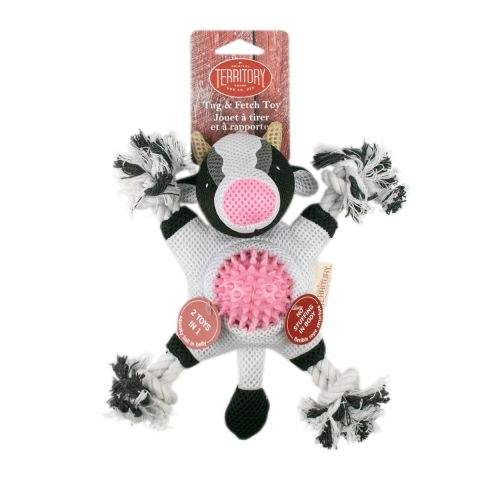 Original Territory Brand Dog Co. Cow Farm & Friend 2 in 1 Toy