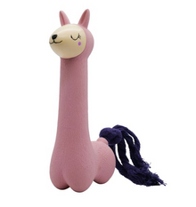 Bud'Z Pink Llama with Pink Tail Latex Dog Toy