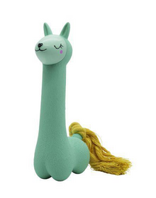 Bud'Z Turquoise Llama with Pink Tail Latex Dog Toy