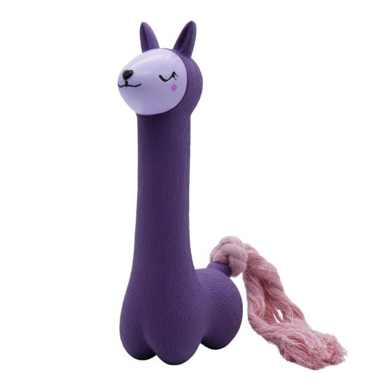 Bud'Z Purple Llama with Pink Tail Latex Dog Toy