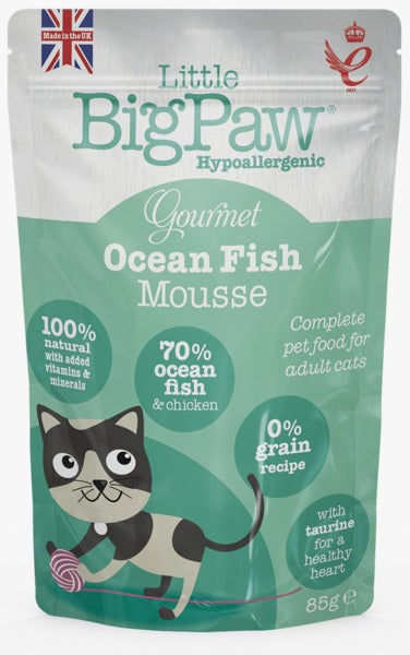 Little Big Paw Gourmet Atlantic Ocean Fish Cat Mousse Pouch 85g