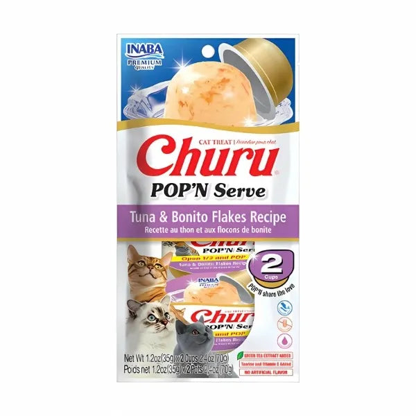 Inaba Churu Tuna & Bonito Pop'N Serve Cat Treat - 2 pack