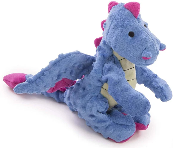 goDog Periwinkle Dragon with Chew Guard Technology Dog Toy