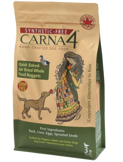 Carna4 Duck Quick Baked-Air Dried Whole Food Nuggets for Dogs