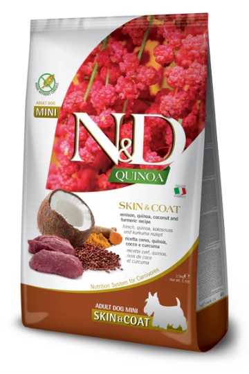 N&D Farmina Venison & Quinoa Skin & Coat Mini Adult Dog Dry Food 2.5kg
