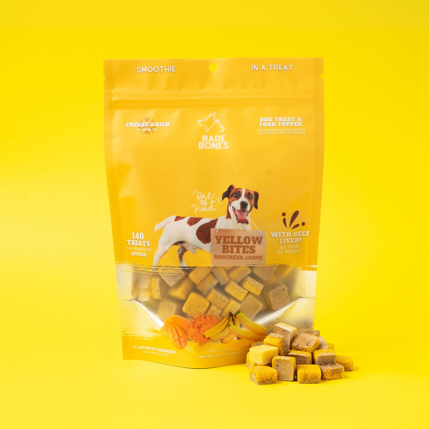 The Barebones Co. Yellow Bites 35g - 140 Treats/Bag