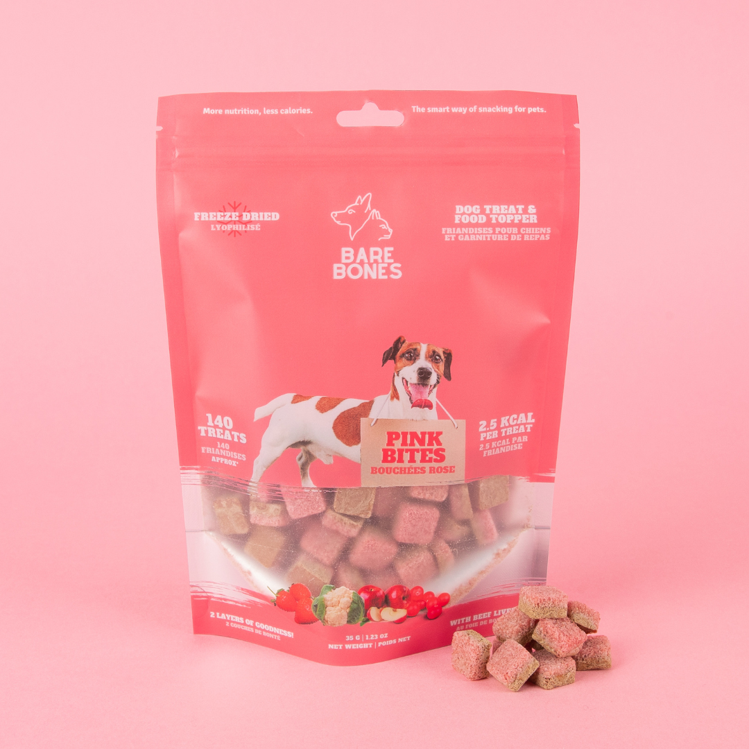 The Barebones Co. Pink Bites 35g - 140 Treats/ Bag