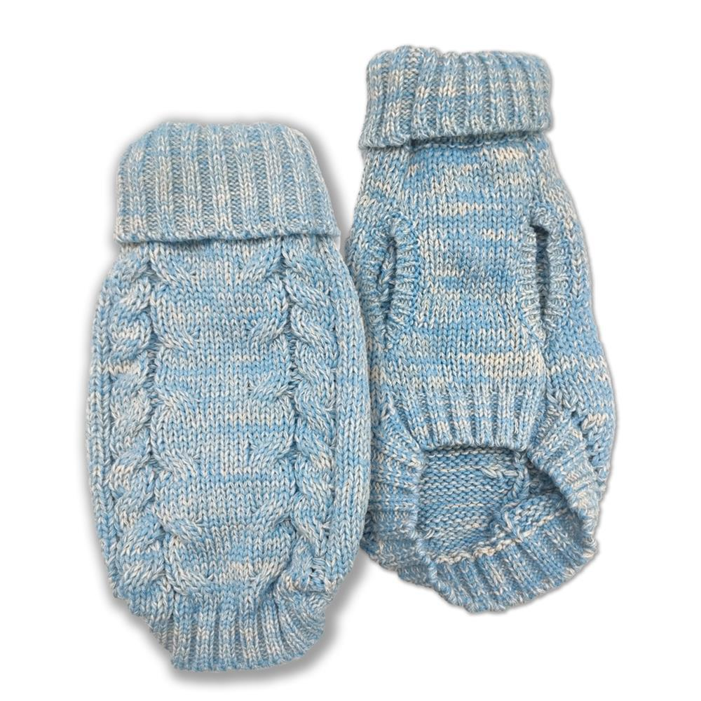 Doggie Q Light Blue Double Knit Marled Sweater for Dogs