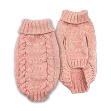 Doggie Q Pink Double Knit Marled Sweater for Dogs