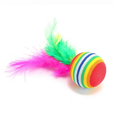 Simon's Rainbow Feather Ball Cat Toy