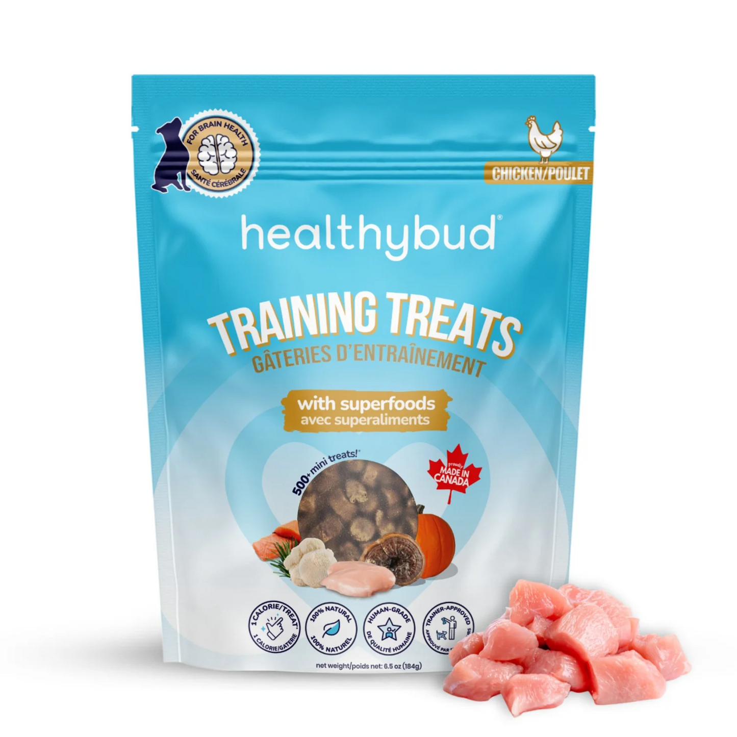 healthybud Chicken Training Treats with superfoods 6.5oz