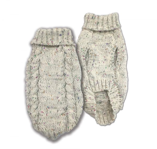 Doggie Q Beige Double Knit Marled Sweater for Dogs