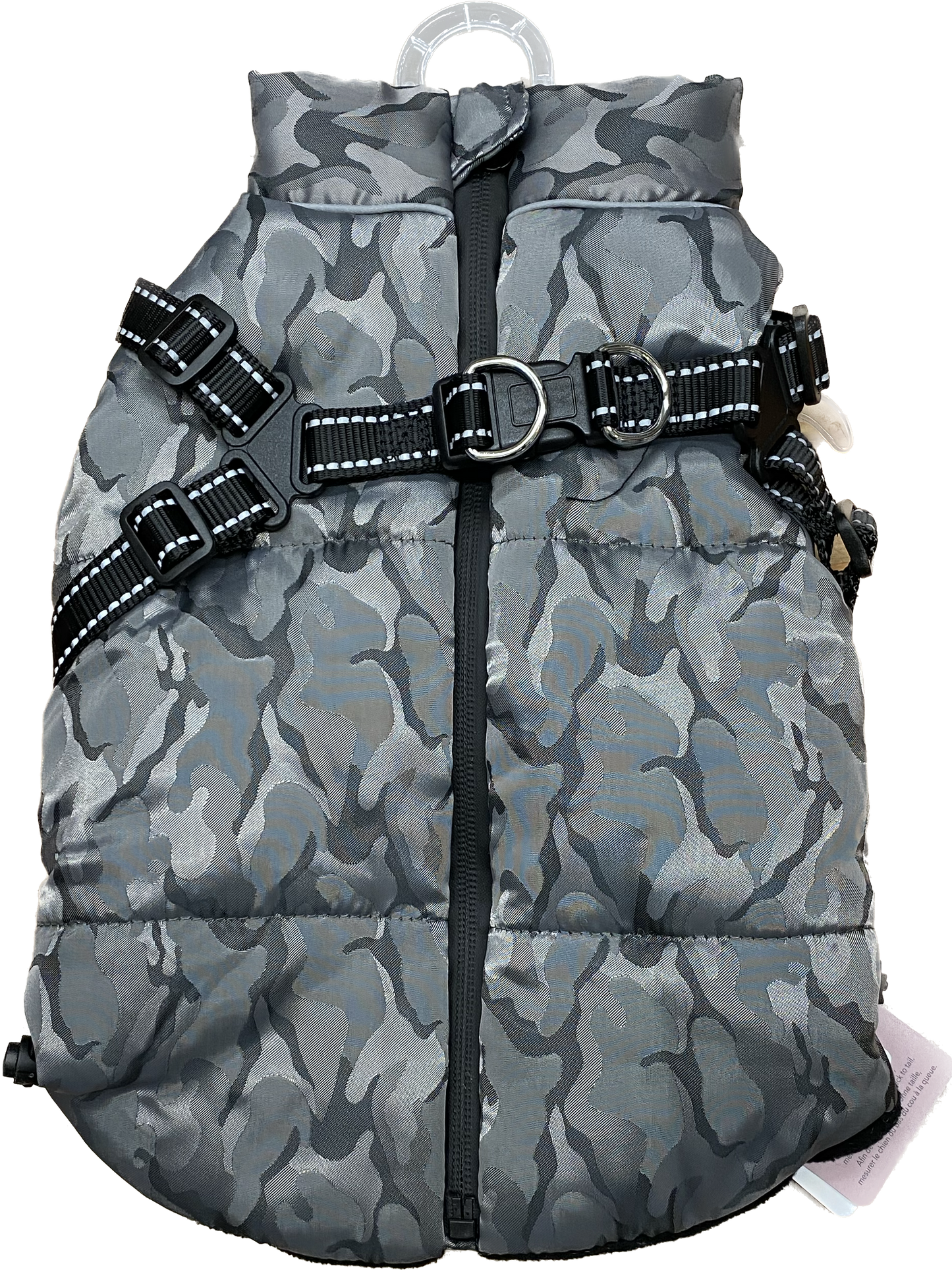 Doggie Q  Grey Reflective Jacket with Harness